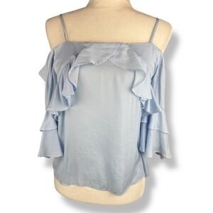 Womens Ruffle Top‎ Size Small Pastel Coquette Ethereal Romantic Flirty Feminine